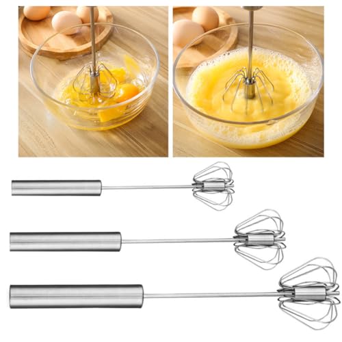 Batidor de huevos manual tipo empuje para batir rápido y sin cansar la muñeca 3