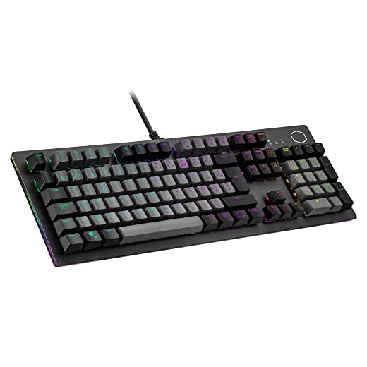 Cooler Master CK352 Clavier Mécanique Gaming, AZERTY FR - Red Switches, Rétroéclairage & Bandes Lumineuses RGB par Touche, Keycaps Personnalisables - Pleine Taille, Filaire