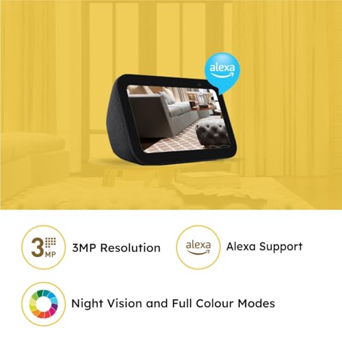 Image of MANOMAY Protect Bot 3MP Wi-Fi Camera | STQC Certified Smart Home CCTV | 360 AI Human Tracking & Color Night Vision | Alexa Voice Control | Supports 256GB Memory Card (M1078S - Pack of 2)