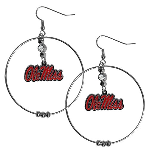 NCAA Siskiyou Sports Womens Mississippi Ole Miss Rebels 2 Inch Hoop Earrings One Size Team Color