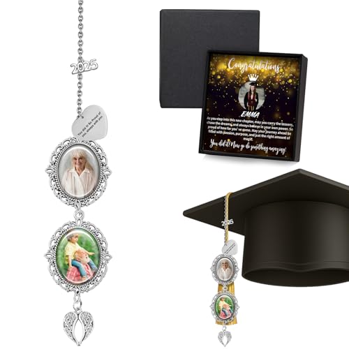 DYOART Custom Sliver Graduation 2025 Gifts Photo Tassel Charm for