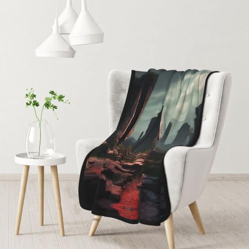 Couverture polaire légère flanelle double face imprimée ruines douce - 3