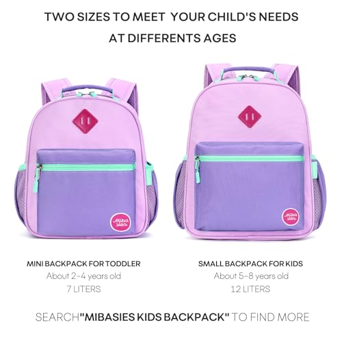 mibasies Kids Backpack for Girls and Boys, Toddler School Backpack for Preschool Kindergarten Elementary