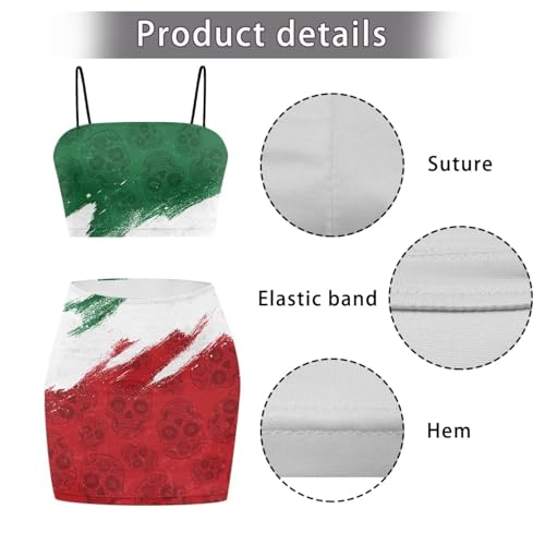 Image of 2025 Sexy Spaghetti Strap Crop Tops and Bodycon Skirt Casual 2 Piece Set S-4XL
