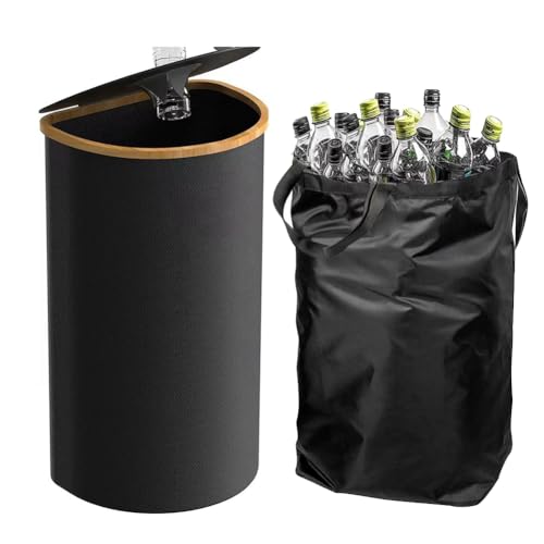 Azull Contenedor de Reciclaje para Cocina, con Bolsa Interior Extraíble y Reutilizable, Contenedor Grande con Tapa para