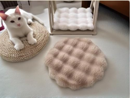クッション 猫 マット 犬 ラビットファー ペット用品 ハウス ソフト ふわふわ 防カビ 簡単お手入れ 滑り止め ソフト おしゃれ ぐっすり眠る 犬マット 通年 インドア 車内 クーラー用 直径65cm
