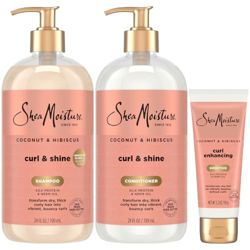 SheaMoisture Shampoo, Conditioner, Curl & Shine + Curl Enhancing ...
