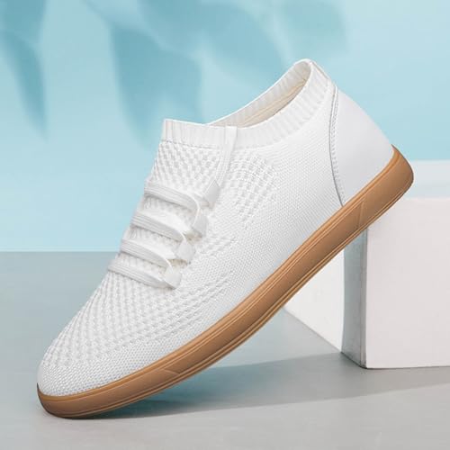 Men's Knitted Mesh Fashion Sneakers Casual Lace-up Dress Business Oxfords Shoes Breathable Non-Slip Internal Height 2.36in Walking Shoes3