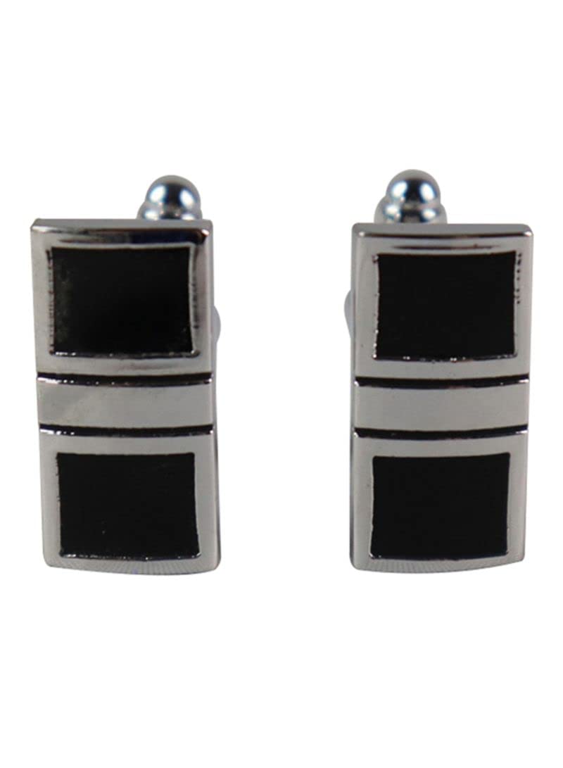 White BLACK Metal Copper Enamel Cufflinks