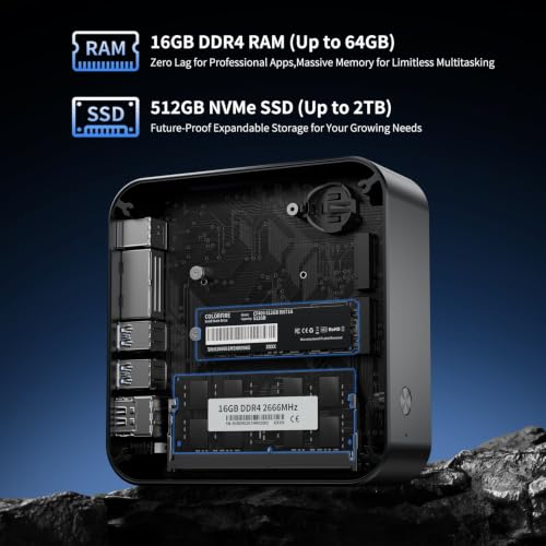 Image of DreamQuest Mini PC Windows 11 Pro AMD Ryzen 5300U 16GB RAM 512GB SSD