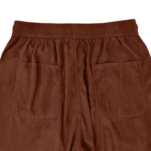 Corduroy Pants Men Straight Fit Big and Tall Casual Lounge Pants Uncuffed Open Bottom Sweatpants with Pockets4