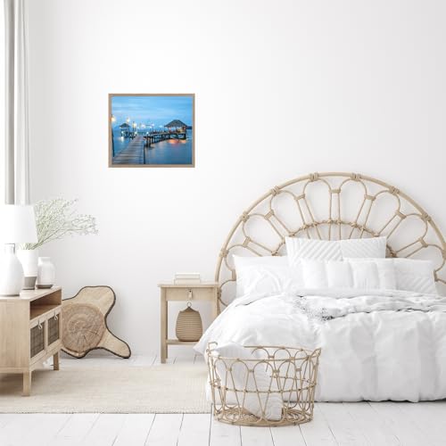 Image of JCJMY Rustic Brown 16x18 Picture Frame for Poster Photo, Horizontal and Vertical Formats, Wall Hanging, 16 x 18 Wall Gallery Frame