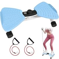 Twist Waist Machine mit Schrittzähler&Kordelzug, Balance Board Twister Drehscheibe Tragkraft 120kg, (Digital Display) Gewichtsverlust Bauchmuskeltraining Gleichgewichtstraining (Blau)