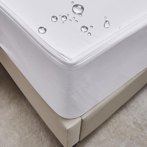 Funda de colchón impermeable con cremallera blanca 140x200 cm