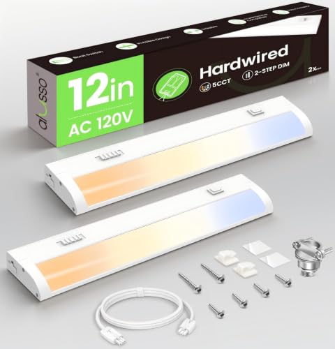 Image of ALUSSO Hardwired 120V Under Cabinet Lighting 12 Inch Counter Kitchen Closet