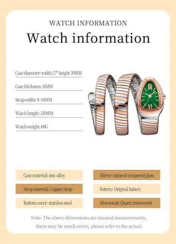 Image of Shocknshop Analog White Dial Diamond-Embellished Snake Spiral Bracelet Watch for Women -WCH166