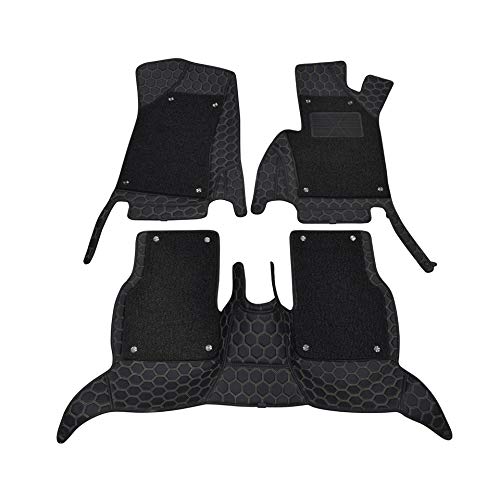 KMH 7D Floor Mats for Jeep Compass (Year 2017 Onwards, Black) Coil