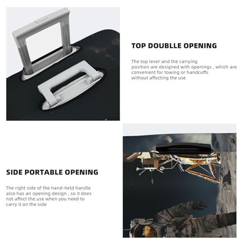 Luggage Cover Elastic Suitcase Cover (18-32 inch) Anti-Scratch Luggage Covers Astronaut Landing on The Moon Travel Suitcase Covers Luggages Protector for Travel Adult Luggages Decorative4
