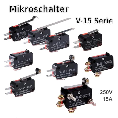 Interruptor de límite momentáneo V-155-1C25 micro switch SPDT de 5 terminales 3