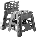 Banco Plegable, 13 Inch Taburete Plegable Portatil, Banquitos Multifuncional, Folding Step Stool Para Niños y Adultos, Capacidad De Carga Máxima 300Lbs, Para Hogar, Exterior y Los Viajes (Gris)