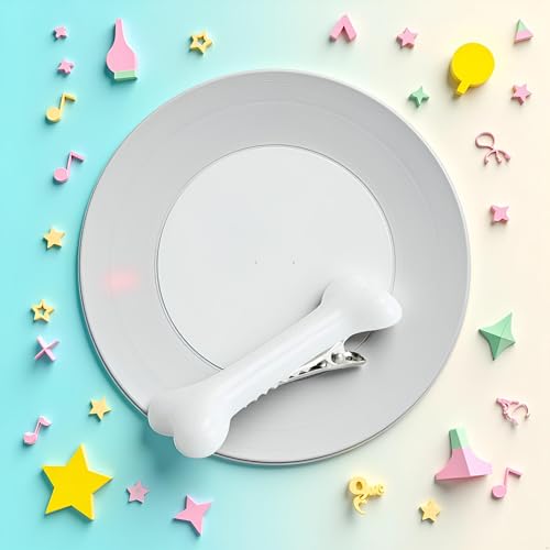 2 Piezas Pinzas de Pelo con Diseño de Hueso de Perro Blanco miniatura 6
