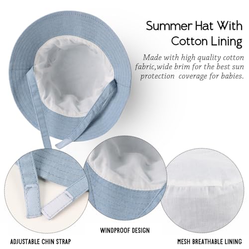 JANGANNSA Dinosaur Baby Boys Sun Hat Cotton Toddler Girls Bucket Hats Summer Sun Protect Cap for Kids4