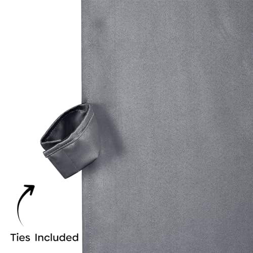 Image of Rivermoor 5 Feet Blackout Curtains Set of 1 | Solid Window Curtain for Living Room & Bedroom | Grey | 80% Room Darkening | 250 GSM | Acrylic Eyelet | 114 x 152 cm