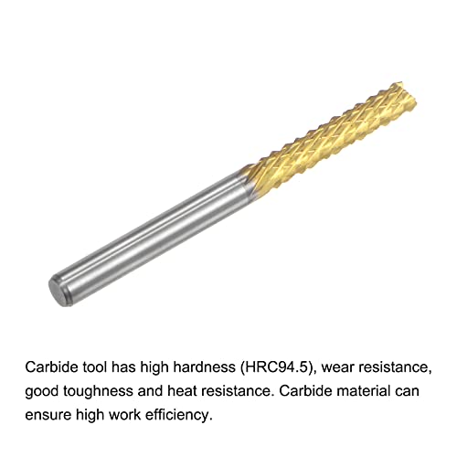 Image of uxcell End Mill CNC Router Bits, 1 /8 inch 3.175mm Shank 3mm x 17mm Titanium Coated Tungsten Carbide Left Hand Engraving Milling Cutter for PCB Plastic Fiber Wood 4pcs