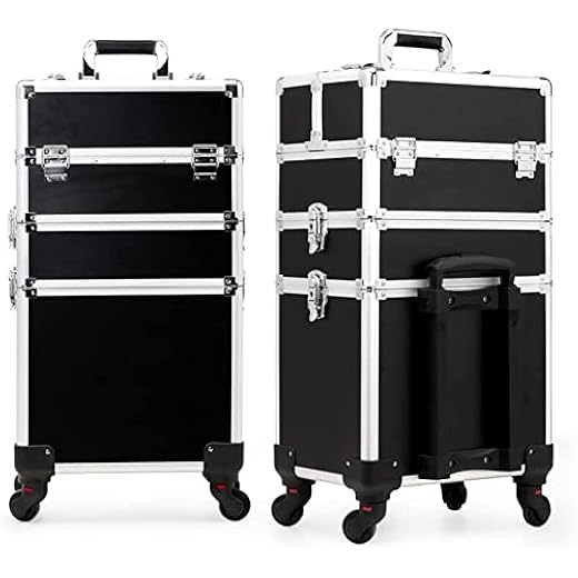 Adson Jumbo Vanity Trolley Makeup Organizer (Black)