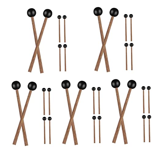 Abaodam 5sets 15 pares de baquetas negras de madera de nogal para práctica de tambor de lengüeta miniatura 1