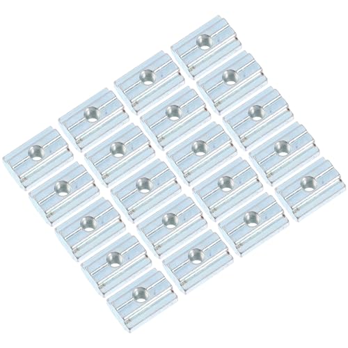 Unomor 20pcs Slider Nut Nuts Hammer Head T-nut Aluminum Extrusions t Nut Slide in T-nut T-Slot Aluminum Extrusion Nut Aluminum Extrusions Fastener Nut Parts Carbon Steel Silver