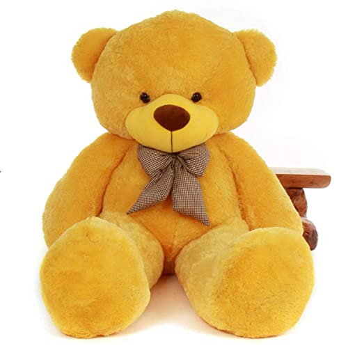 Image of Giant Plush Teddy Bear - Soft, Cuddly Plush Toy for Valentine's Day, Birthdays, Anniversaries for Kids, Girls & 48 Inch Stuffed Animal Toy - Soft Yellow Bear 121cm