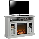 Ameriwood Home Chicago Electric Fireplace TV Console for TVs up to a 50', Dove Gray