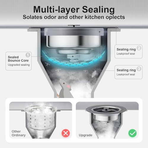 Colador y Tapón para Fregadero de Cocina 3 en 1 Acero Inoxidable miniatura 4