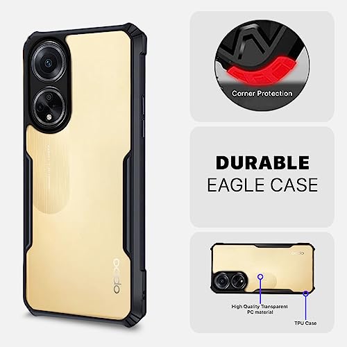 Image of Pikkme Oppo F23 5G Back Cover | Crystal Clear Transparent Back | Ultra Hyrbid | Full Camera Protection | Raised Edge | Bumper Back Case for Oppo F23 5G (Plastic, Black)