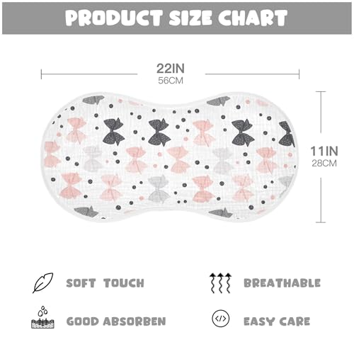 xigua Bows Baby Burp Cloths for Newborn Boys and Girls 2 Pack, Soft & Absorbent Cotton Baby Burp Cloth, Baby Washcloths, Newborn Towel, Burp Rags4