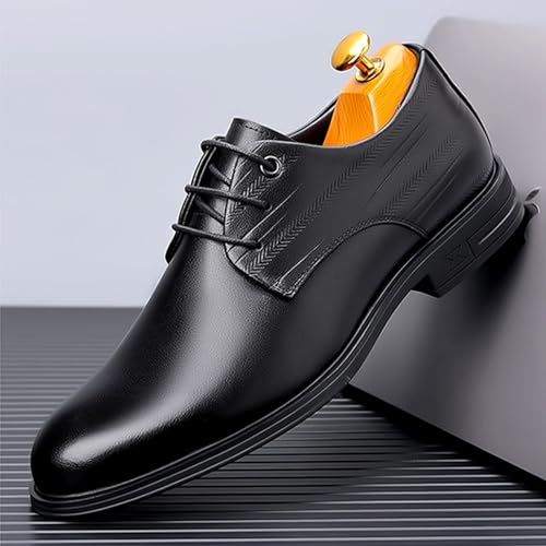 Men's Leather Formal Oxford Shoes Classic Lace-Up Dress Shoes Business Wedding Work Derby Shoes2