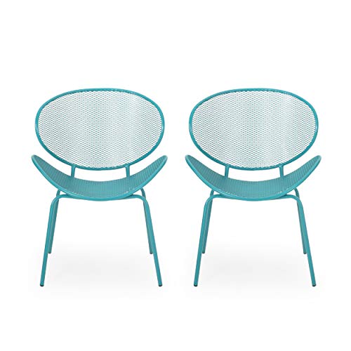 GDF Studio Outdoor Dining Chair (Set of 2), Matte Teal