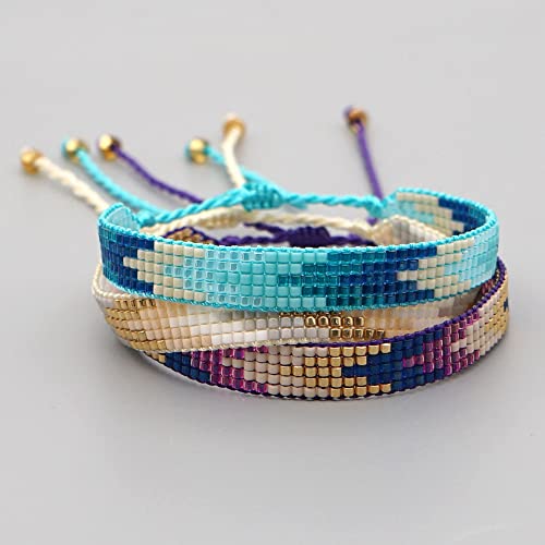 Handmade Boho Beaded Friendship Strand Wrap Bracelets for Women Charm Adjustable Couples String Rope Braided Bohemia Colorful Seed Beads Bracelet Fashion Jewelry Gift3