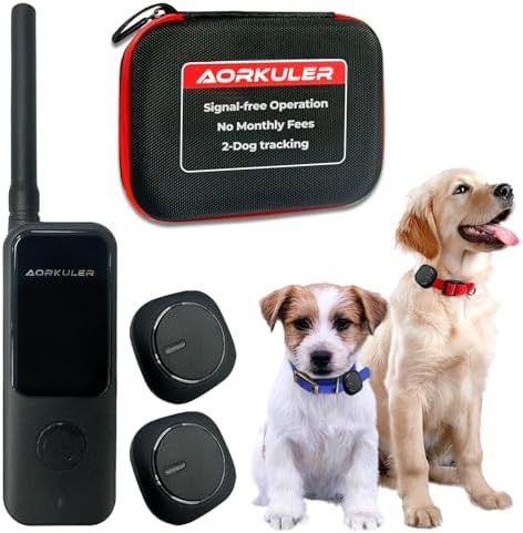 2-Pack Outdoor GPS Dog Tracker for Two Dogs – Real-Time Tracking,...