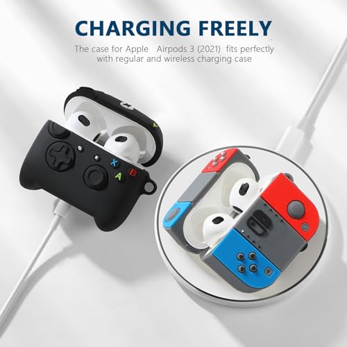 Image of [3Pack] Gedicht for Airpods 3rd Generation Case, Funny 3D Cartoon Game Controller Console Design Silicone Soft Cases for Airpods 3rd Case Cover, with Keychain Kids Women Men for Airpods 3 Case