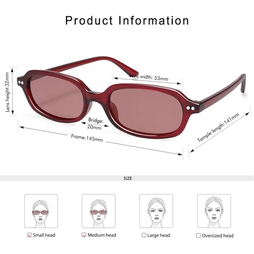 Retro Small Rectangle Sunglasses for Women Men Trendy Narrow Square Sunnies AP3729