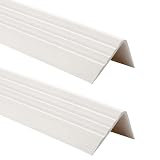 Set di 2 Profili per bordi scale - Profilo angolare in PVC autoadesivo 50mm x 40mm, Paraspigolo - Strisce antiscivolo per gradini, 165cm, Bianco
