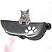 Leefasy Cat for Window Cars, Sill with Washable Cushion Pad, Suction Cups Space Saving, Pet Resting Seat Window Perch, Grey