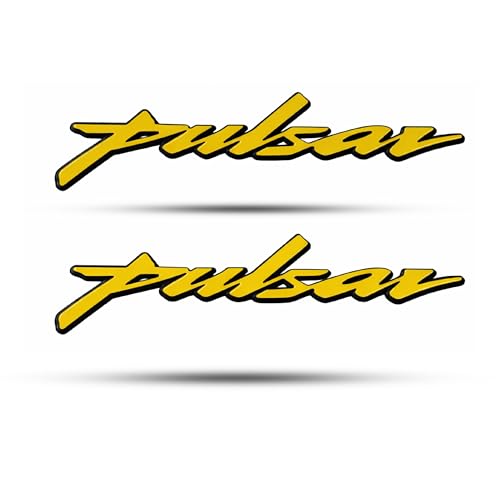 Image of RJVON - Pulsar Bike Emblem Decal Sticker 3D Badge Tank Logo Pulsar Sticker(Set of 2) (Yellow)