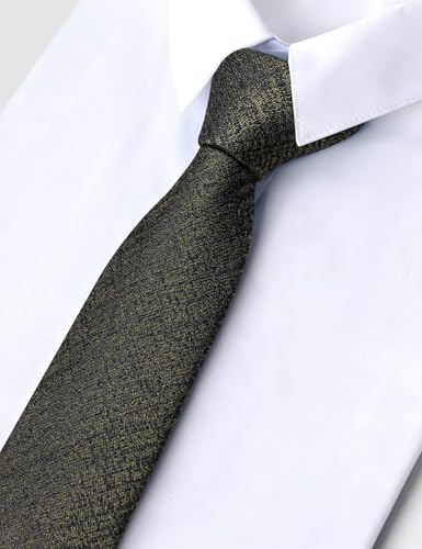 Image of Barry.Wang Skinny Ties for Men Cashmere Wool Blend Necktie with Tie Clip | Tie and Tie Clip Set, Cashmere Wool Blend, Textured Woven Stripe, 2.76 x 63 Inches, Extra Long Slim, Wedding Work Winter