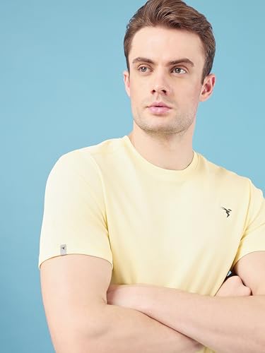 Image of TECHNOSPORT Men's Slim Fit Polyester Activewear Sports T-Shirt with Moisture-Wicking Comfort for Workout, Running & Gym