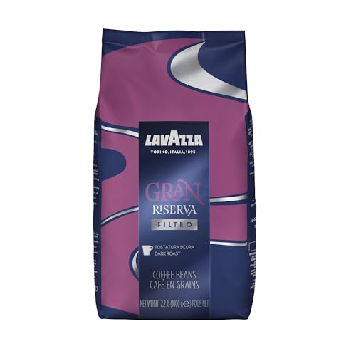 Lavazza Gran Riserva Filtro Whole Bean Coffee Dark Roast 2.2LB Bag, 100% Natural Arabica, Authentic...