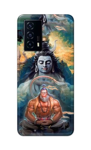 Image of PRINTFIDAA Plastic Printed Hard Back Cover Case For Vivo Iqoo Z5 Back Cover (Lord Shiva And Hanuma) -112, Multi