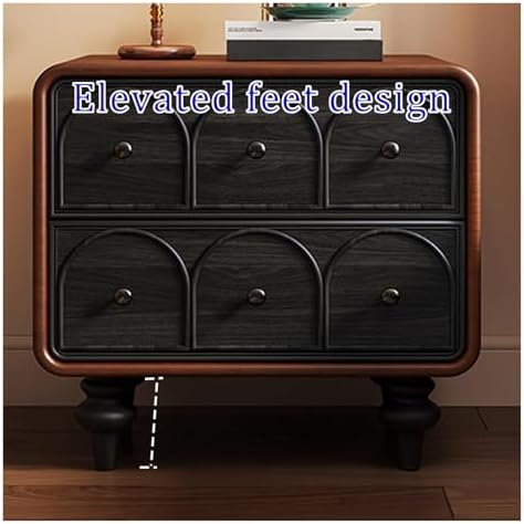 Curved Corner Nightstand, Stylish Bedside Table with Drawers, Versatile Side Table for Bedroom, Living Room, and Office, Space-Saving Design